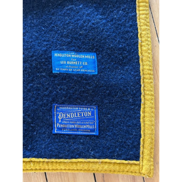 NWT Pendleton Wool Blanket 62' x 78" Leo Burnett 50th Anniversary 1935-1985 Blue - Picture 6 of 6